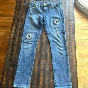 Rock & Republic Blue Women’s Distressed Jeans w/ Crystal Accents - Size 6